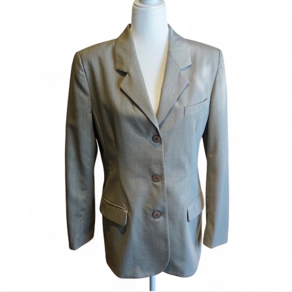 💚 VINTAGE COUTURE COLLECTION Gray Long Blazer (8)